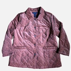 Quilted Brown Barn Jacket Chore Coat Snap Front Size XL Minimalist Preppy